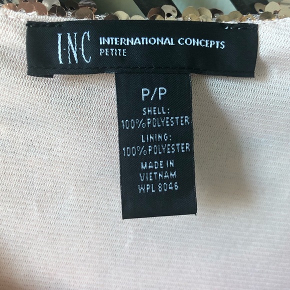 INC Rose Gold Sequin Cold Shoulder Top NWT - Picture 5 of 7